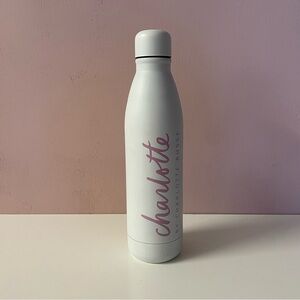 Charlotte by Charlotte Russe White & Light Pink Water Bottle New W. Defects
